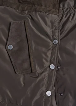 Paul Stuart Outerwear^Nylon And Nubuck Parka Olive