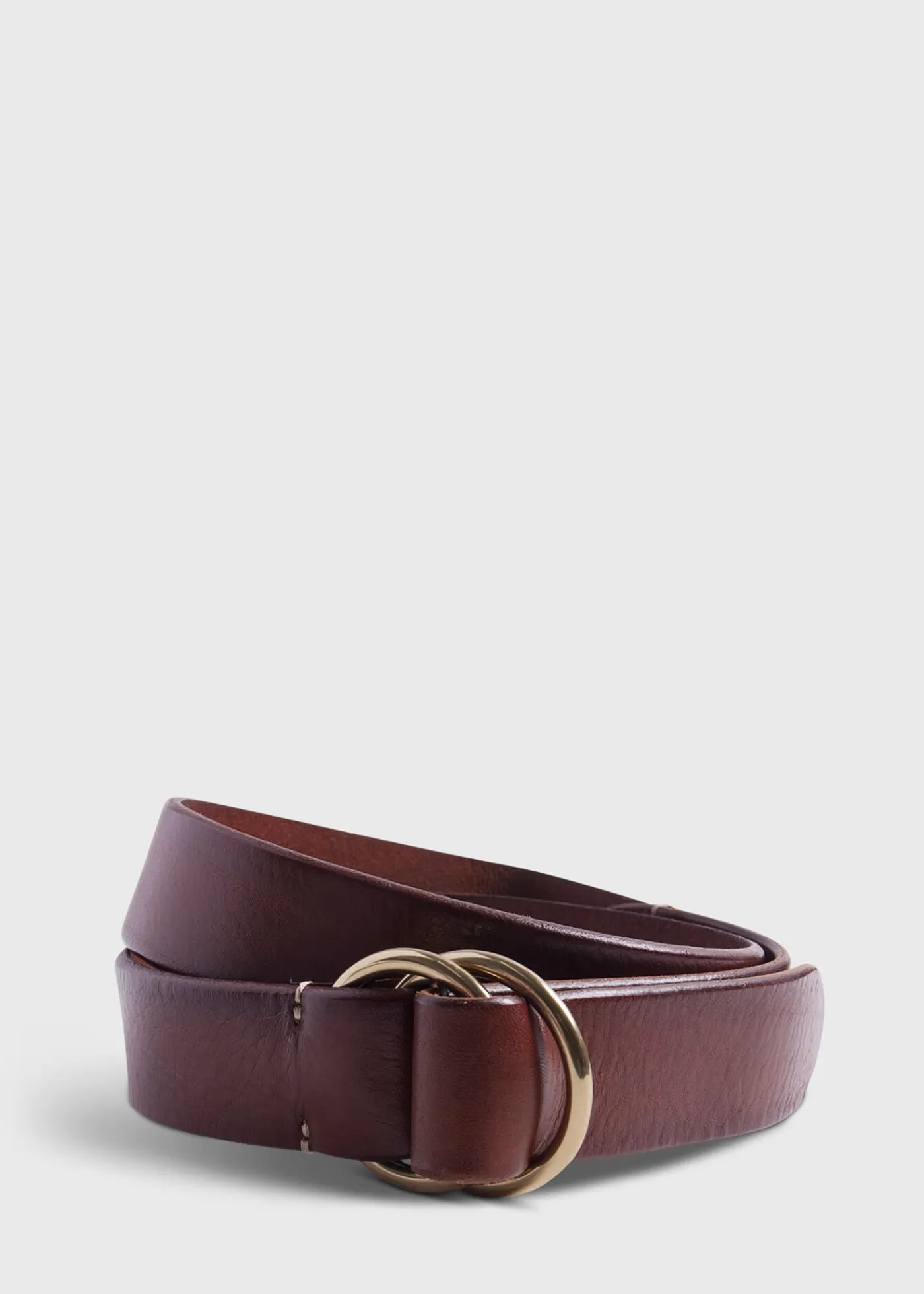 Paul Stuart Belts^O-Ring Leather Belt Cognac