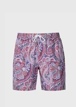 Paul Stuart Shorts & Swim Trunks^Paisley Print Swim Trunk Blue/Red