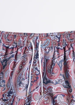Paul Stuart Shorts & Swim Trunks^Paisley Print Swim Trunk Blue/Red