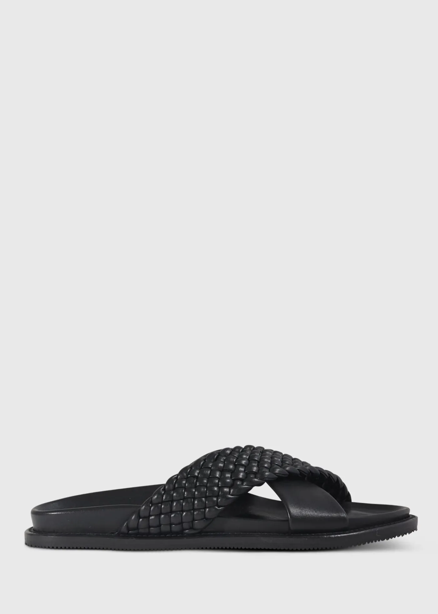 Paul Stuart Sandals^Palau Woven Leather Slide Black