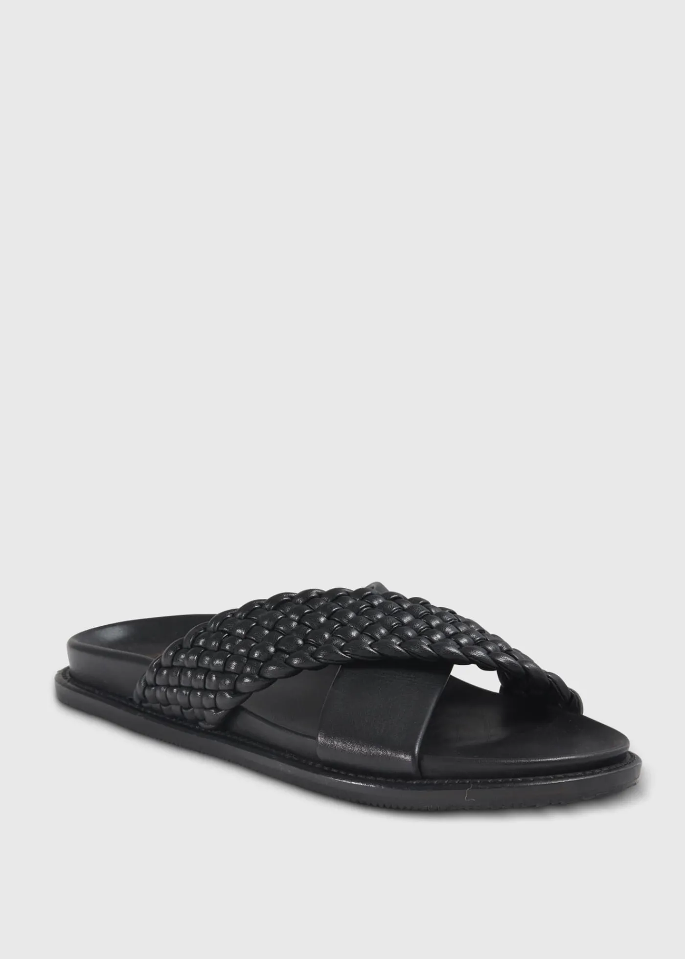 Paul Stuart Sandals^Palau Woven Leather Slide Black