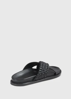 Paul Stuart Sandals^Palau Woven Leather Slide Black