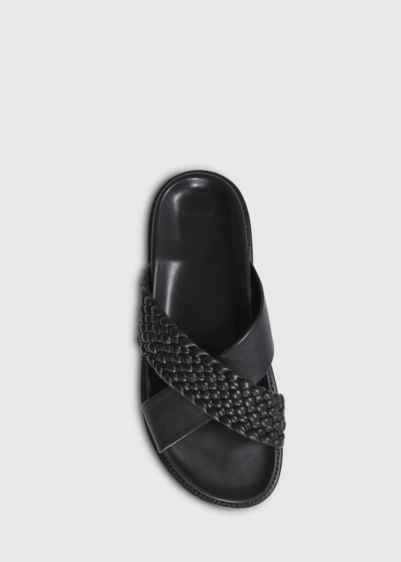 Paul Stuart Sandals^Palau Woven Leather Slide Black