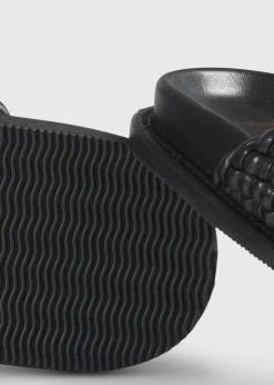 Paul Stuart Sandals^Palau Woven Leather Slide Black