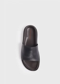 Paul Stuart Sandals^Palma Leather Slide Black