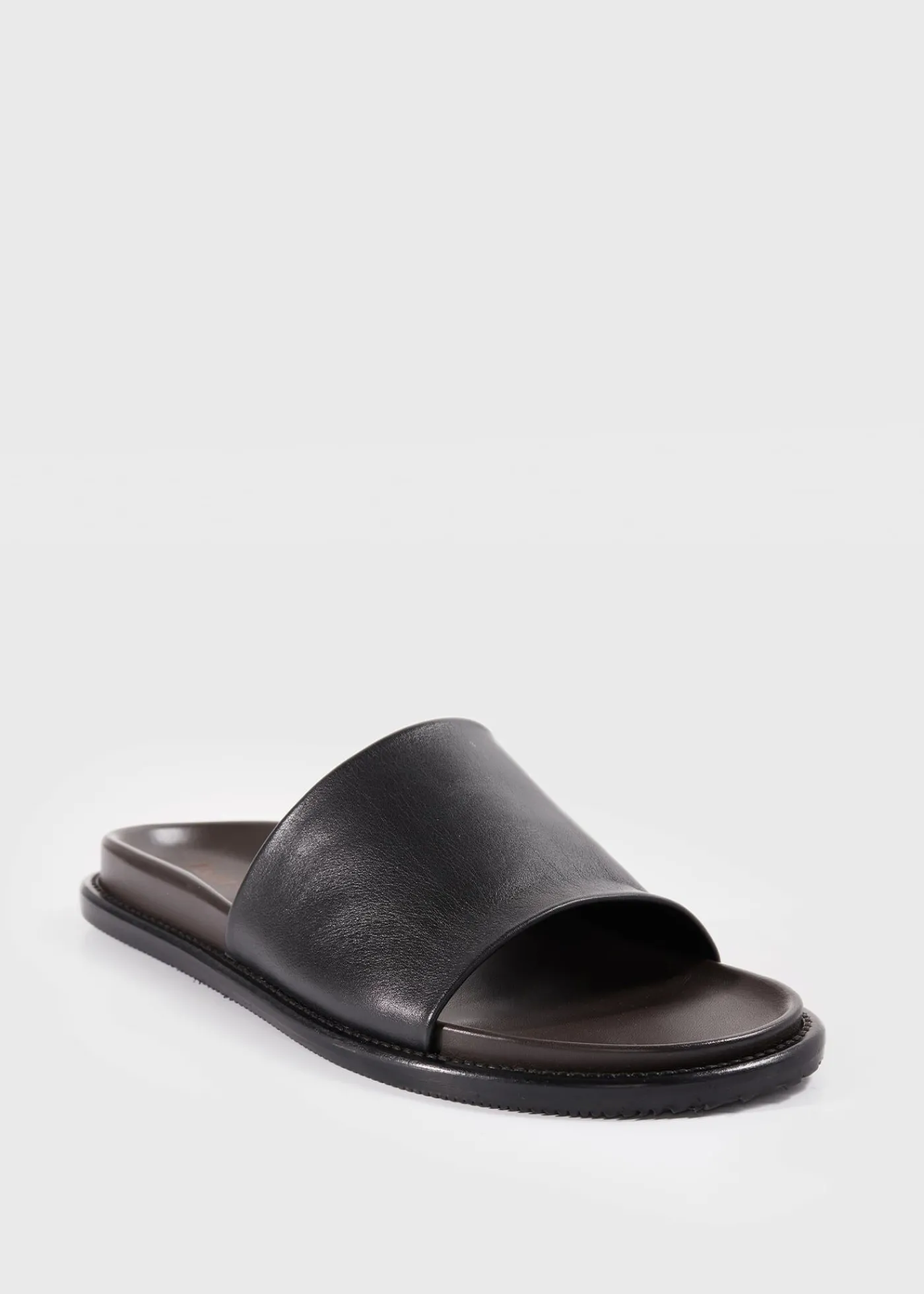 Paul Stuart Sandals^Palma Leather Slide Black