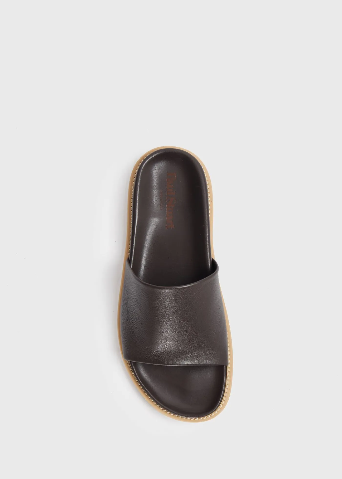 Paul Stuart Sandals^Palma Leather Slide Dark Brown