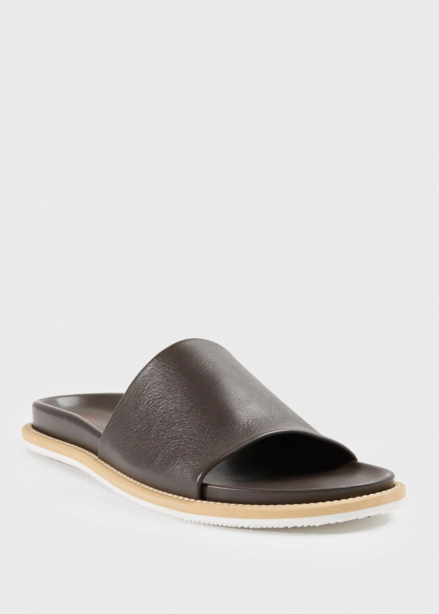 Paul Stuart Sandals^Palma Leather Slide Dark Brown