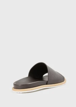 Paul Stuart Sandals^Palma Leather Slide Dark Brown