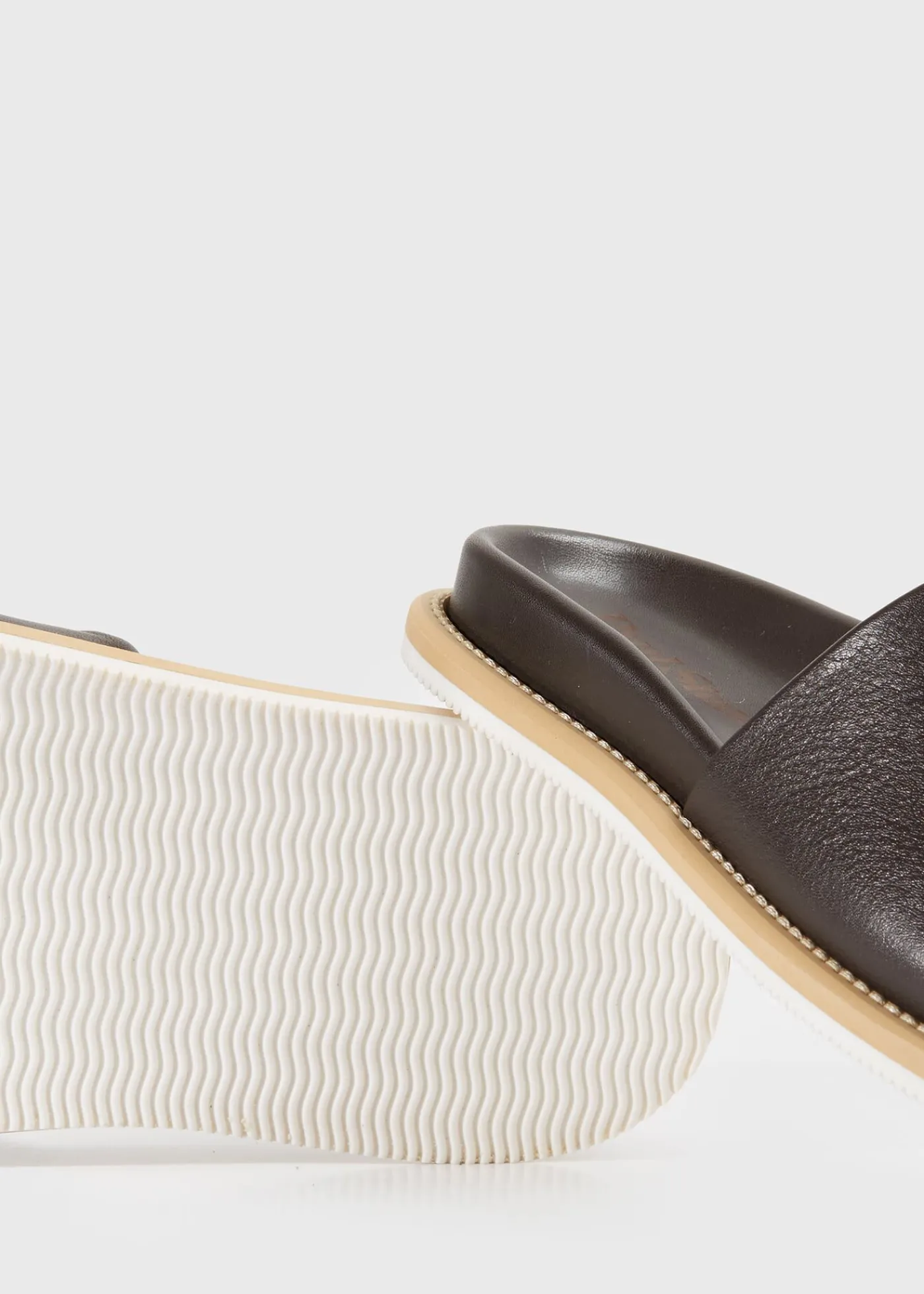 Paul Stuart Sandals^Palma Leather Slide Dark Brown