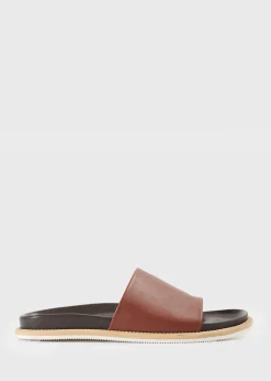 Paul Stuart Sandals^Palma Leather Slide Cognac