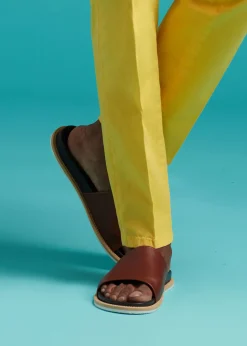 Paul Stuart Sandals^Palma Leather Slide Cognac
