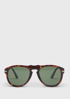 Paul Stuart Sunglasses & Eyewear^Persol® 649 Havana With Crystal Green Lens Brown