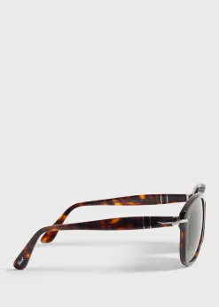 Paul Stuart Sunglasses & Eyewear^Persol® 649 Havana With Crystal Green Lens Brown