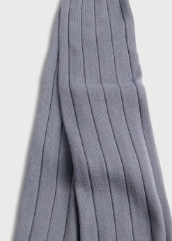 Paul Stuart Socks^Pima Cotton Wide Rib Sock Grey