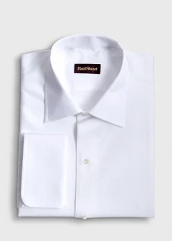 Paul Stuart Formal Shop|Dress Shirts^Piqué Bib Front Cotton Formal Shirt White