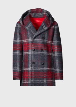 Paul Stuart Outerwear^Plaid Hooded Coat Red