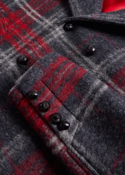 Paul Stuart Outerwear^Plaid Hooded Coat Red