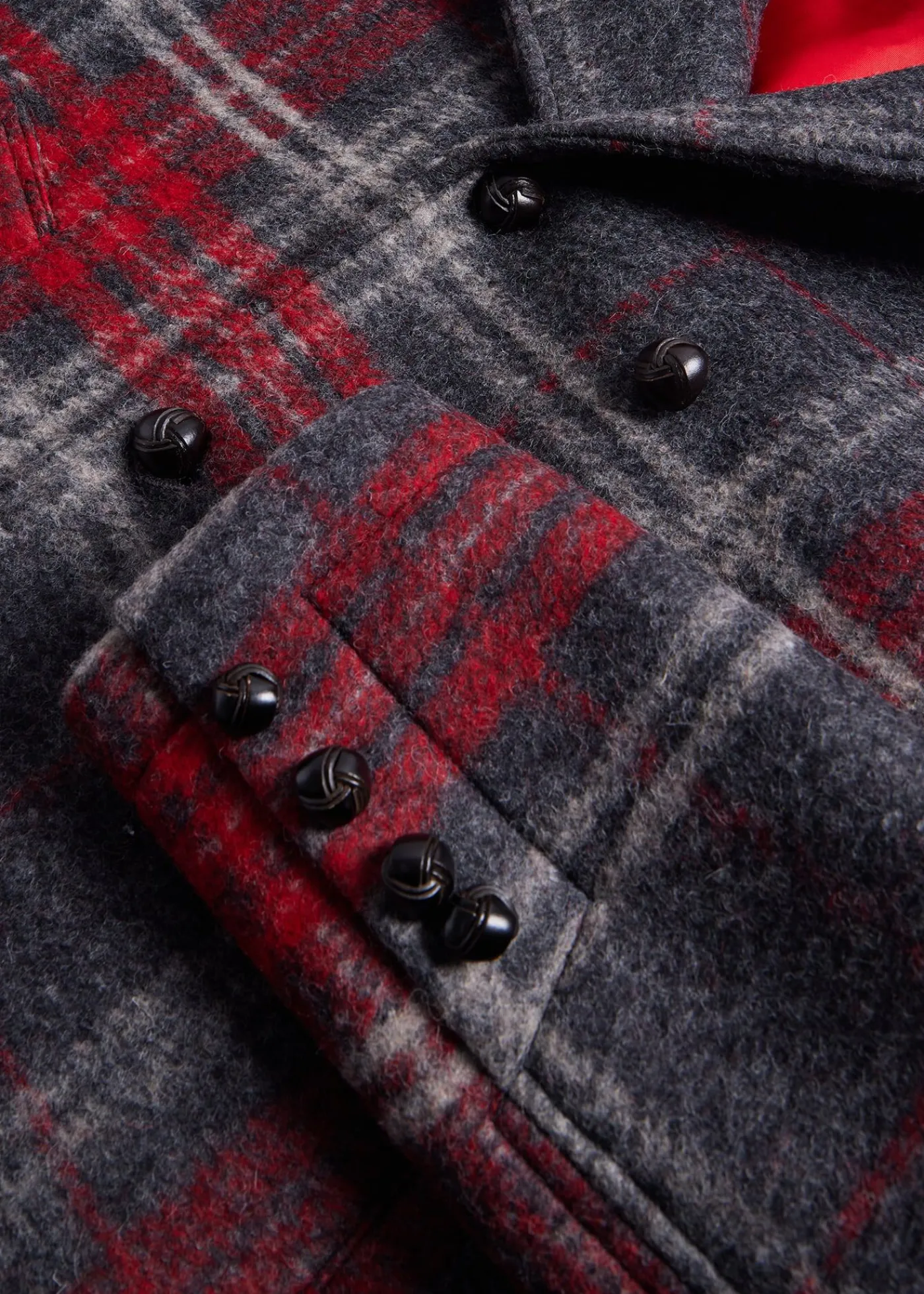 Paul Stuart Outerwear^Plaid Hooded Coat Red