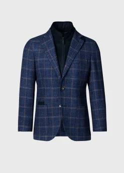 Paul Stuart Blazers & Jackets|Outerwear^Plaid Jacket With Removable Vest Blue
