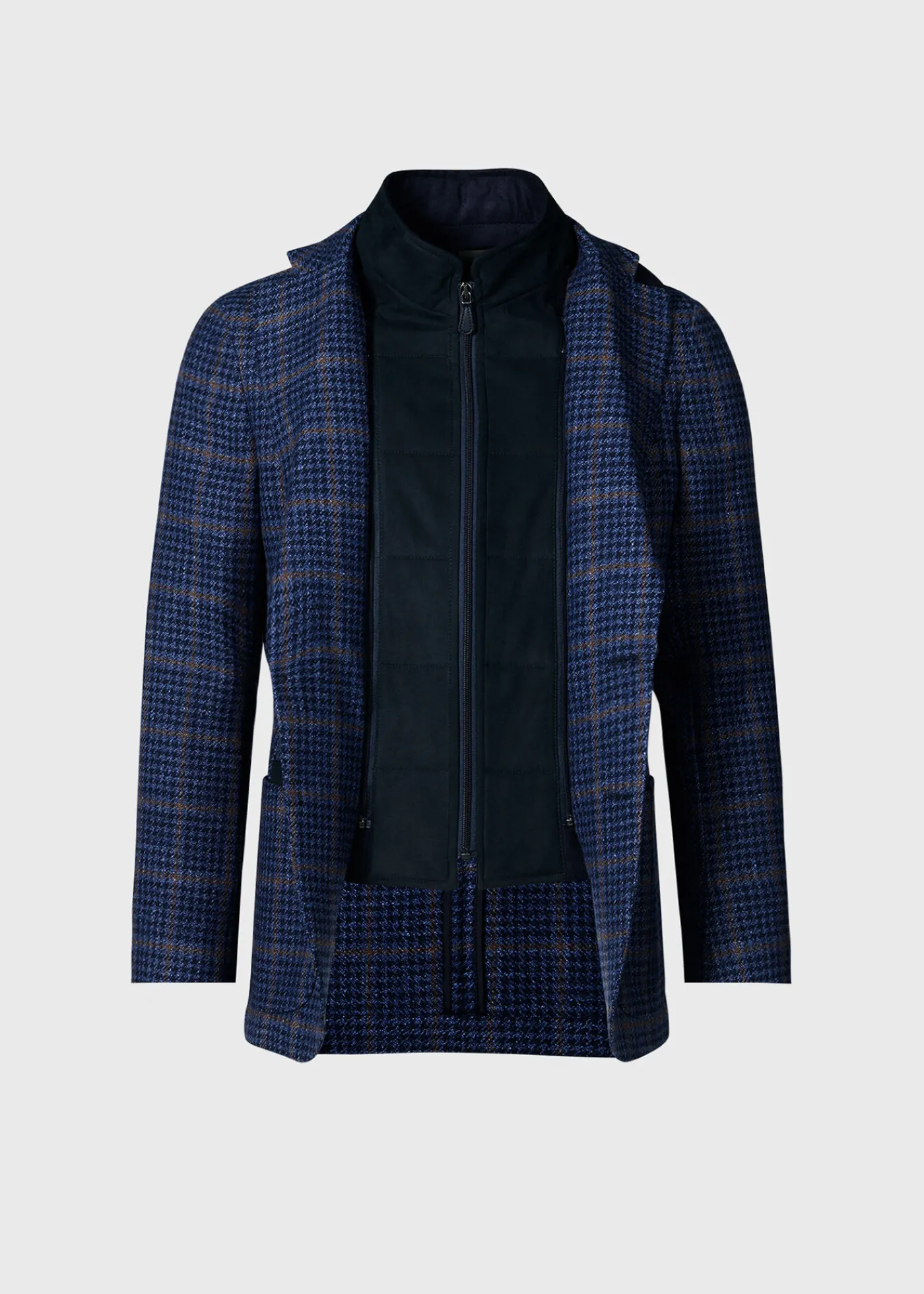 Paul Stuart Blazers & Jackets|Outerwear^Plaid Jacket With Removable Vest Blue