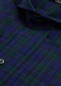 Paul Stuart Formal Shop^Pleated Front Formal Shirt Green/Blue