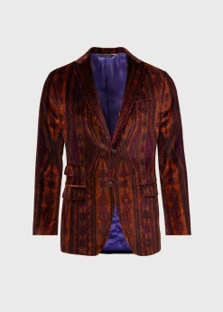Paul Stuart Blazers & Jackets^Printed Cotton Velvet Jacket Rust