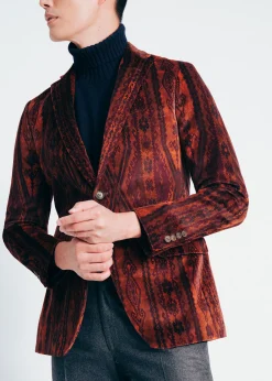 Paul Stuart Blazers & Jackets^Printed Cotton Velvet Jacket Rust