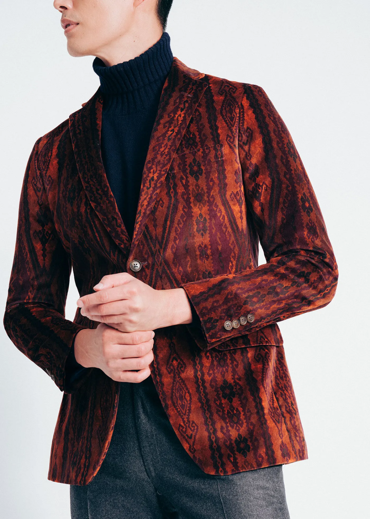 Paul Stuart Blazers & Jackets^Printed Cotton Velvet Jacket Rust