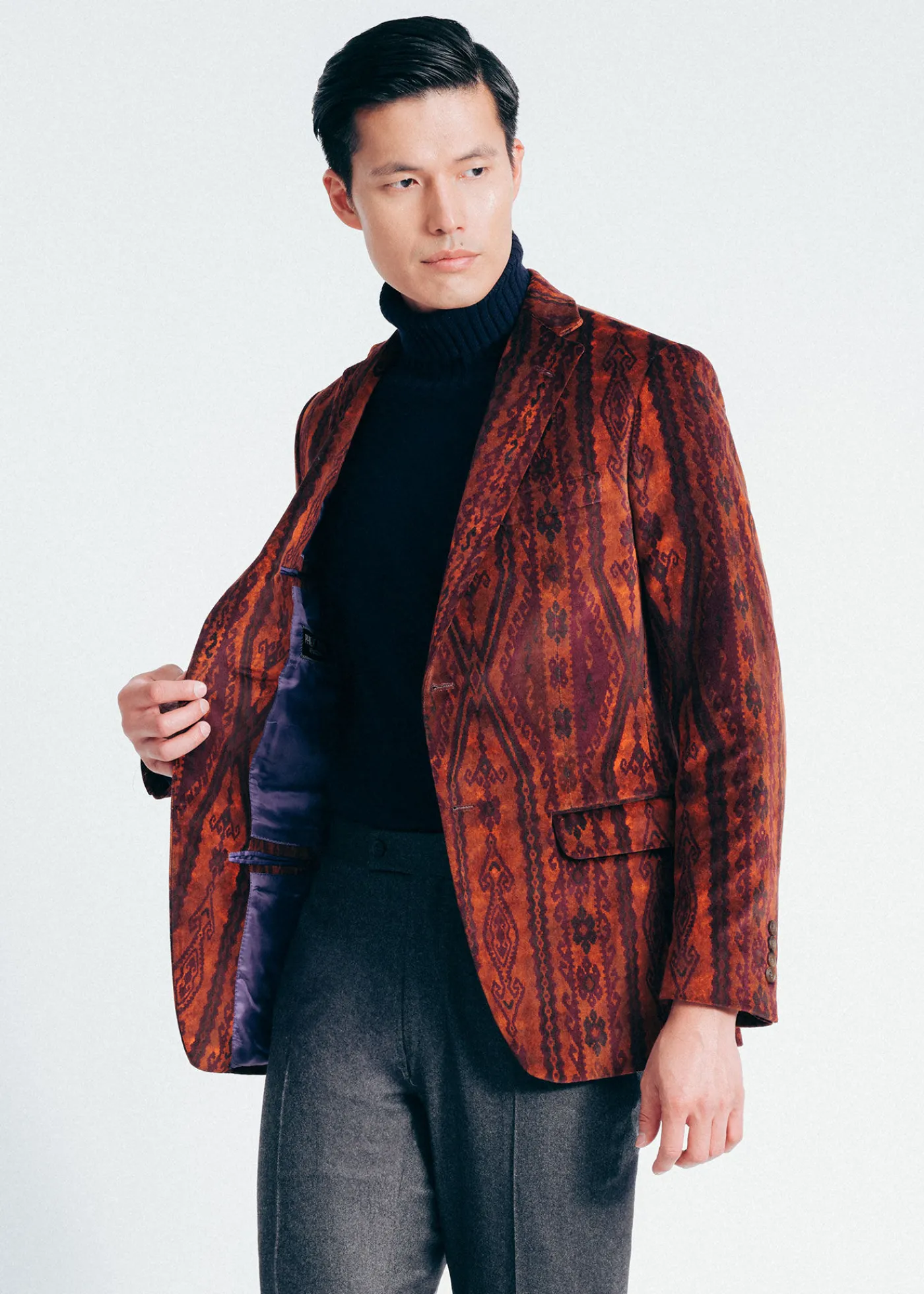 Paul Stuart Blazers & Jackets^Printed Cotton Velvet Jacket Rust