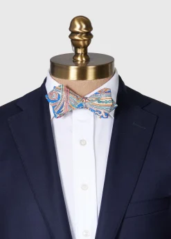 Paul Stuart Ties^Printed Habotai Silk Paisley Bow Tie Royal