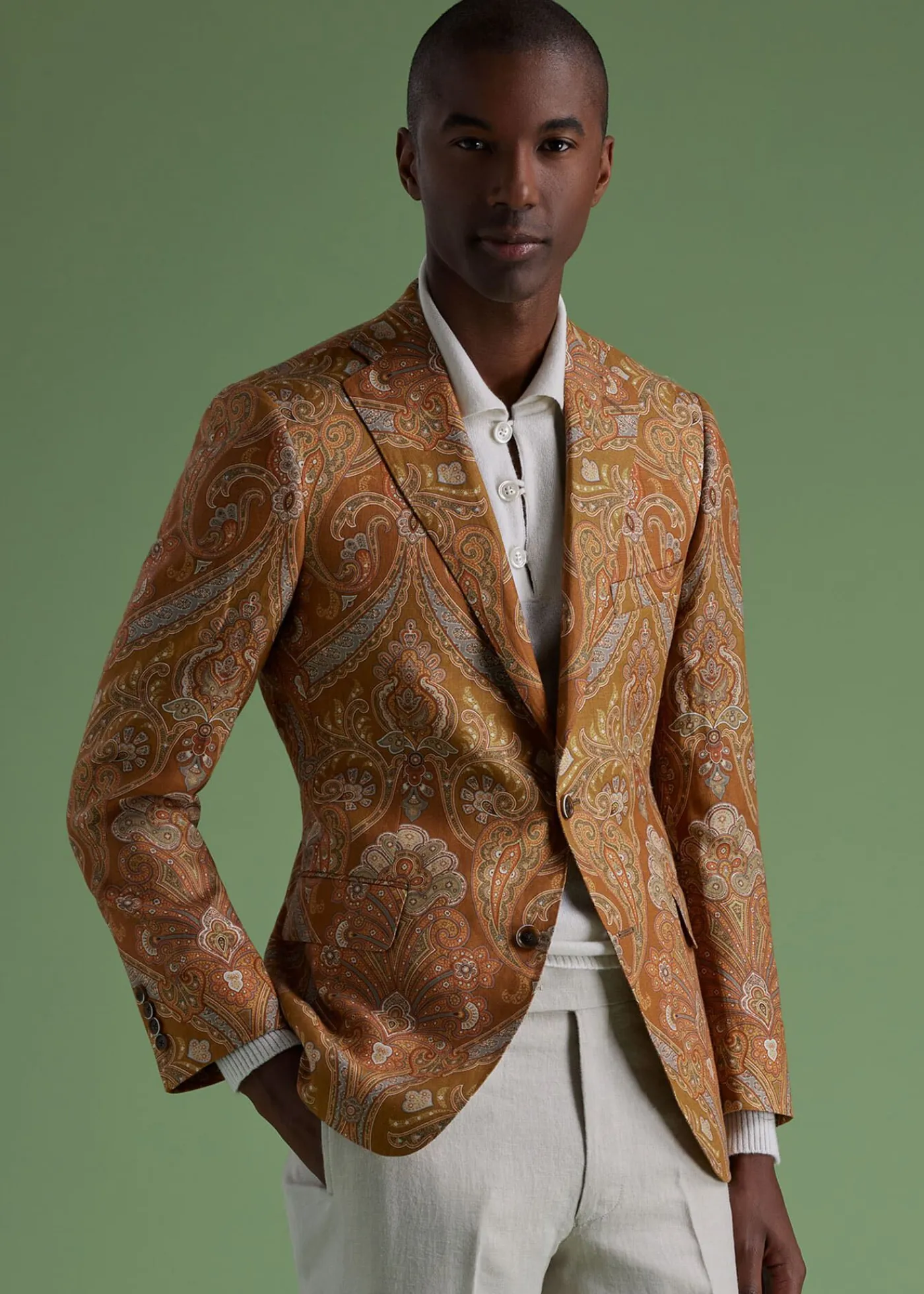 Paul Stuart Blazers & Jackets^Printed Paisley Linen Jacket Gold
