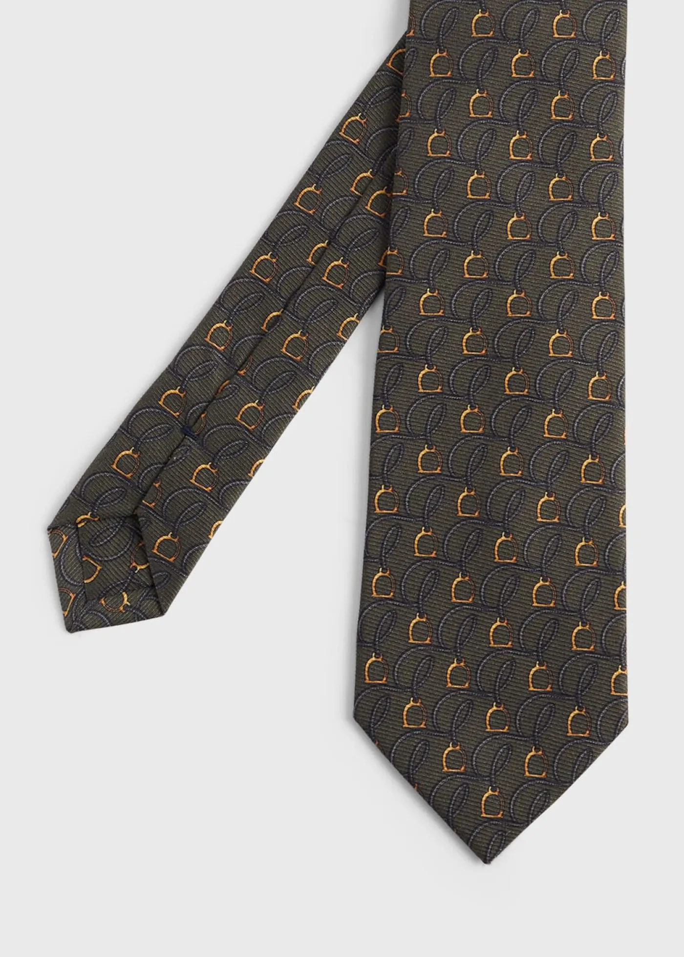 Paul Stuart Ties^Printed Silk Belts And Bits Tie Olive