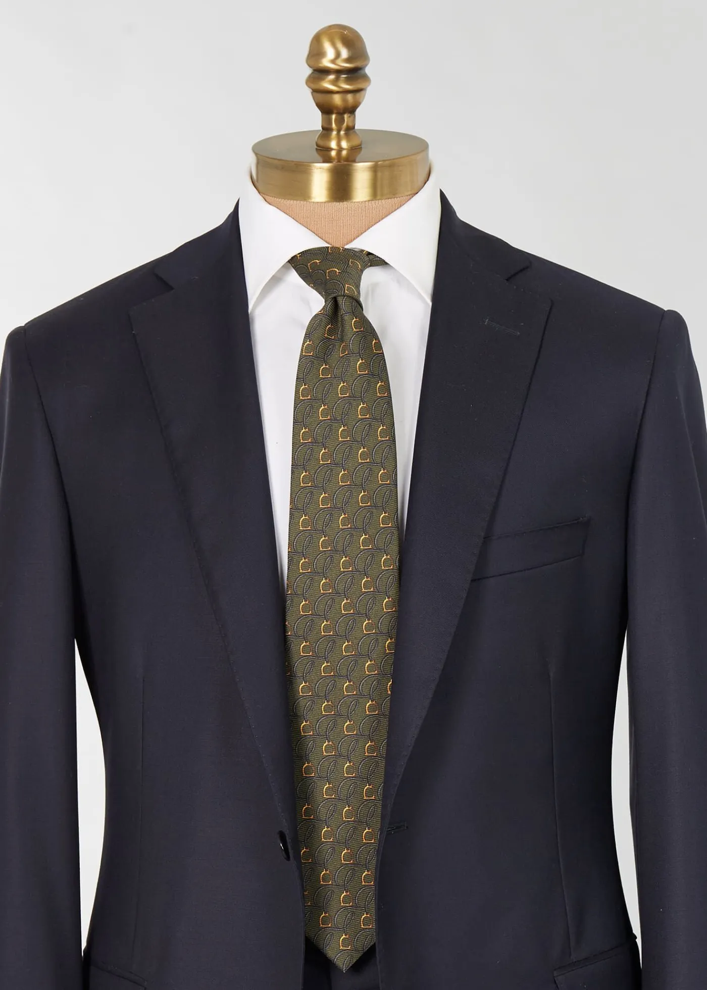 Paul Stuart Ties^Printed Silk Belts And Bits Tie Olive