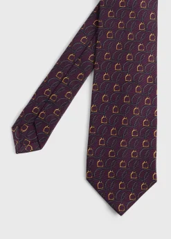 Paul Stuart Ties^Printed Silk Belts And Bits Tie Purple