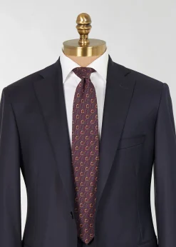 Paul Stuart Ties^Printed Silk Belts And Bits Tie Purple