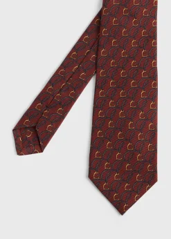 Paul Stuart Ties^Printed Silk Belts And Bits Tie Rust