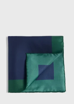 Paul Stuart Pocket Squares^Printed Silk Color Block Pocket Square Green