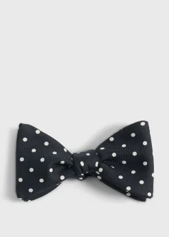 Paul Stuart Ties|Formal Shop^Printed Silk Dot Bow Tie Black