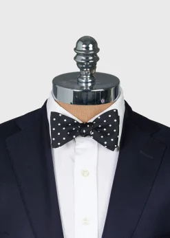 Paul Stuart Ties|Formal Shop^Printed Silk Dot Bow Tie Black