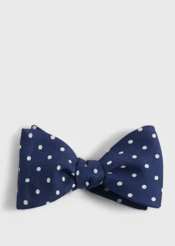 Paul Stuart Ties|Formal Shop^Printed Silk Dot Bow Tie Navy