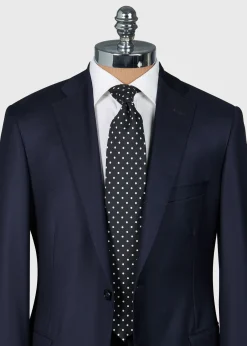 Paul Stuart Ties^Printed Silk Dot Tie Black