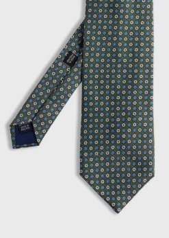 Paul Stuart Ties^Printed Silk Floral Medallion Tie Green