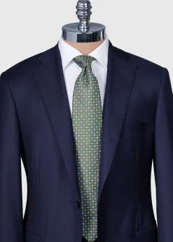 Paul Stuart Ties^Printed Silk Floral Medallion Tie Green