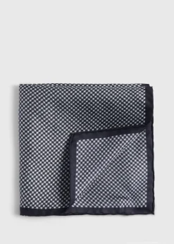 Paul Stuart Pocket Squares|Formal Shop^Printed Silk Houndstooth Pocket Square Black