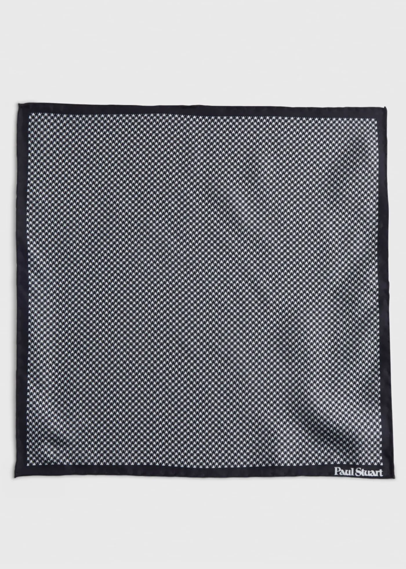 Paul Stuart Pocket Squares|Formal Shop^Printed Silk Houndstooth Pocket Square Black
