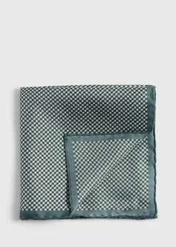 Paul Stuart Pocket Squares^Printed Silk Houndstooth Pocket Square Green