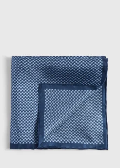 Paul Stuart Pocket Squares^Printed Silk Houndstooth Pocket Square Navy