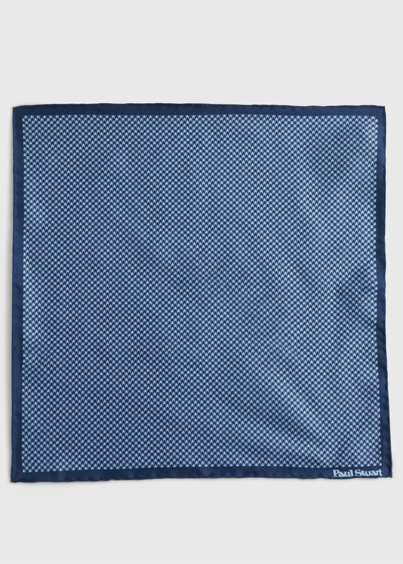 Paul Stuart Pocket Squares^Printed Silk Houndstooth Pocket Square Navy